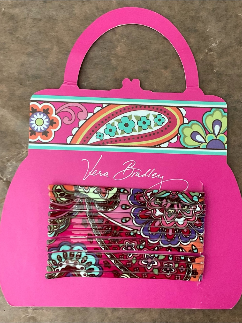 Vera Bradley Pink Multi Paisley Hair clips
